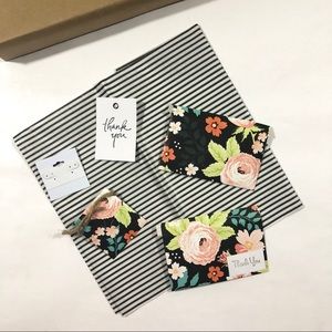 Black Floral Jewelry Envelope Packaging Set
